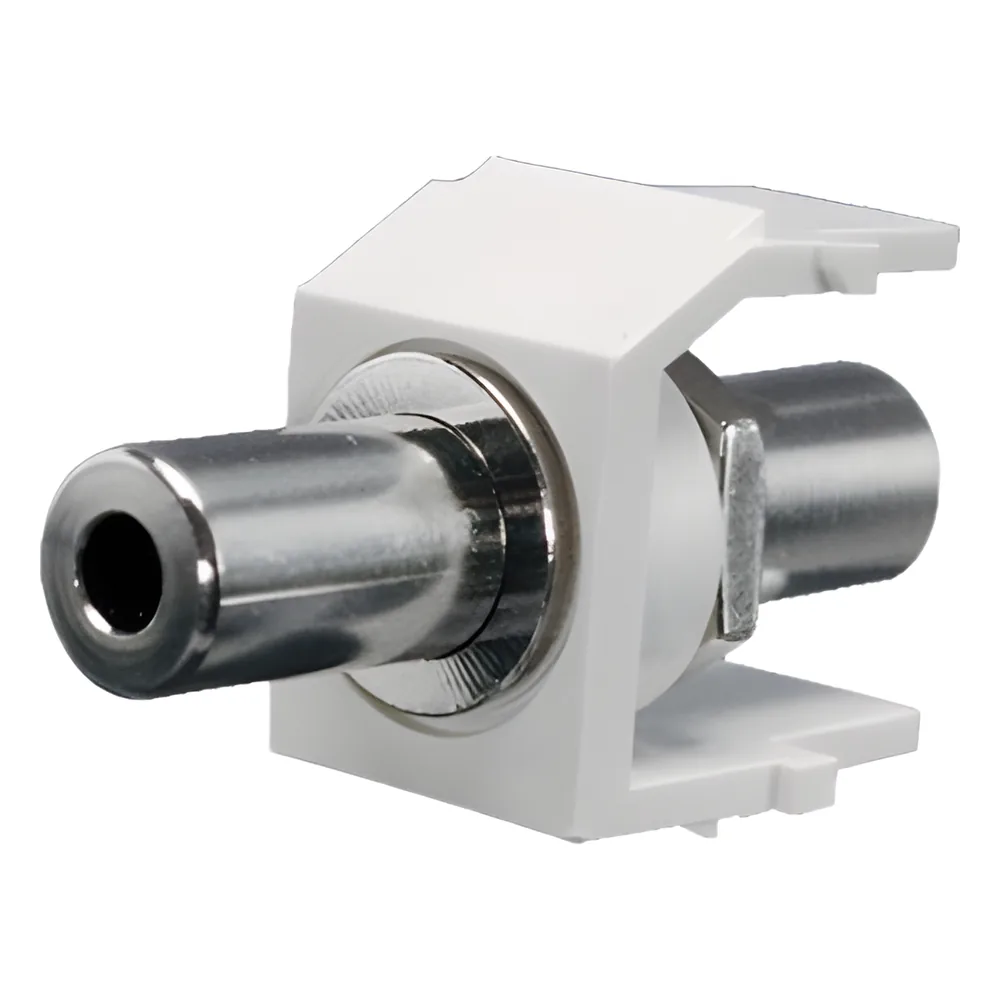 Módulo Acoplador Estéreo de 3.5 mm (1/8 Pulgadas), Tipo Keystone, de Paso, Color Blanco Mate