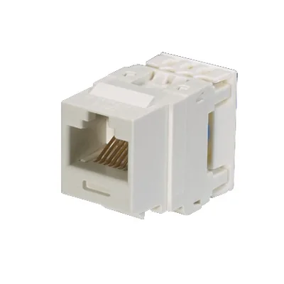 Conector Jack NetKey Estilo 110 (de Impacto), Tipo Keystone, Categoría 6, de 8 Posiciones y 8 Cables, Color Blanco