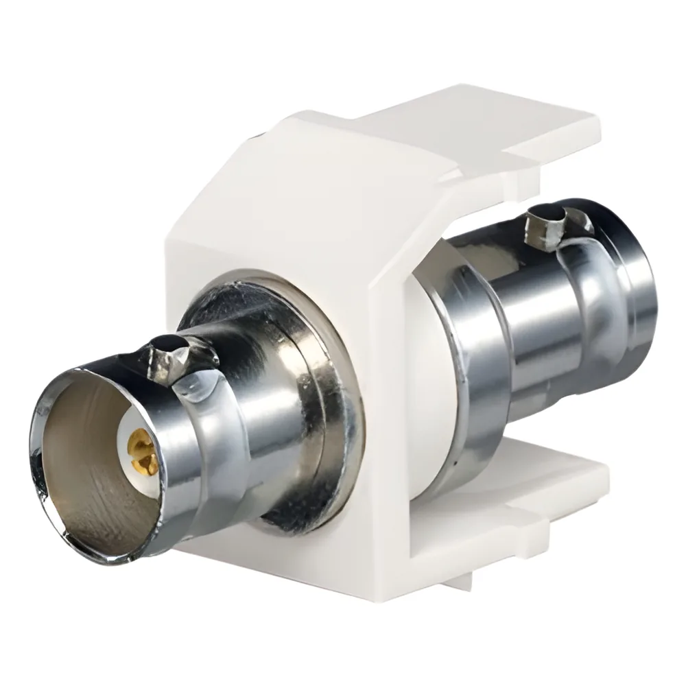 Módulo Acoplador Coaxial Tipo BNC, Keystone, de 50 Ohms, Color Blanco