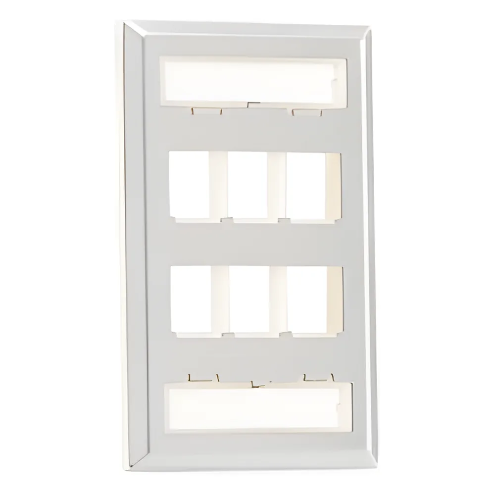 Placa de Pared Vertical, Salida Para 6 Puertos Keystone, Con Espacios Para Etiquetas, de Acero Inoxidable