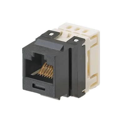 Conector Jack NetKey Estilo 110 (de Impacto), Tipo Keystone, Categoría 5e, de 8 Posiciones y 8 Cables, Color Negro