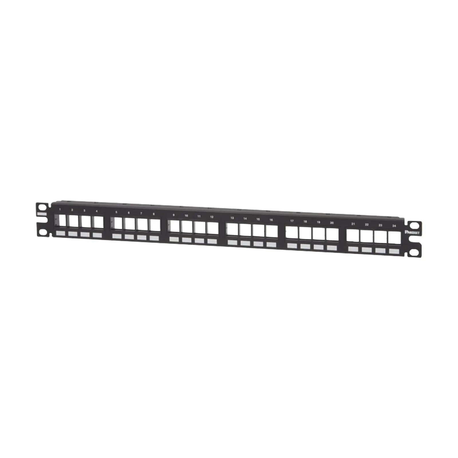 Panel de Parcheo NetKey Modular Keystone (Sin Conectores), Numerado y Espacio para Etiquetas, de 24 Puertos, 1UR