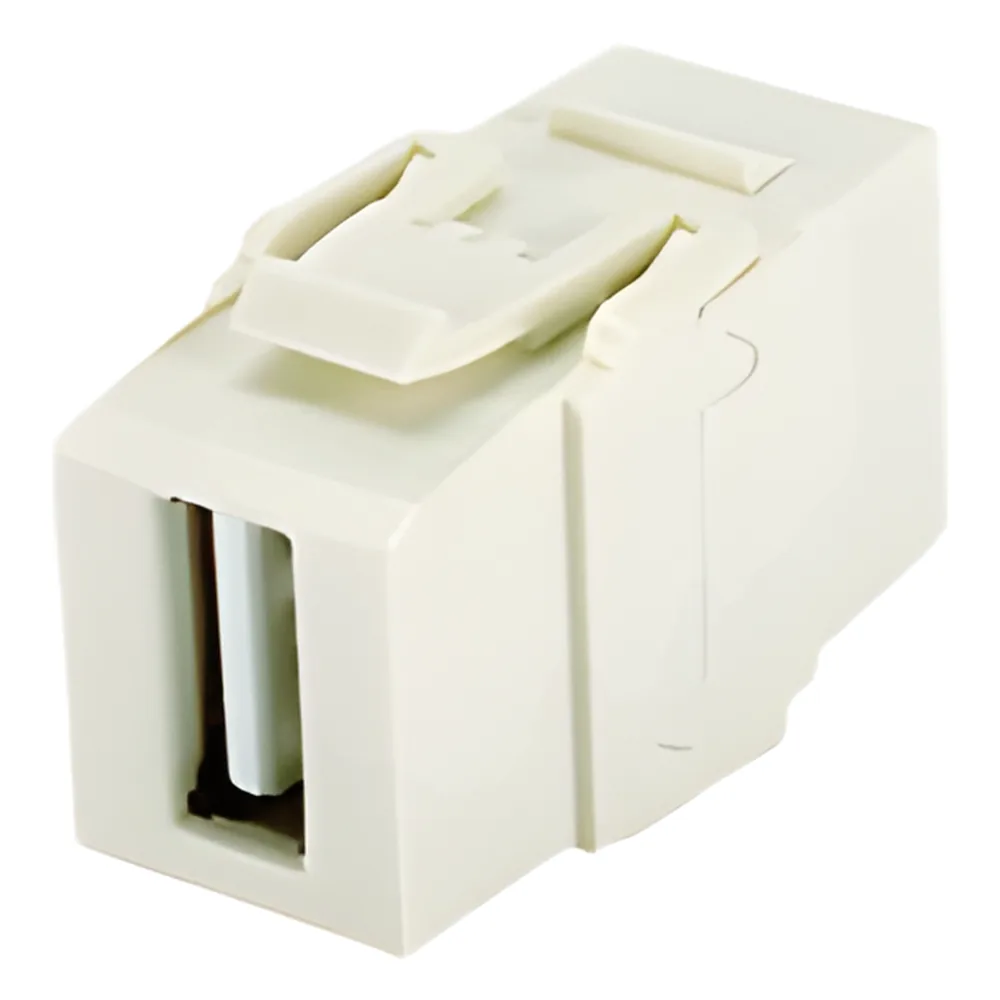 Módulo Acoplador USB 2.0, Hembra a Hembra, Tipo Keystone, Color Blanco