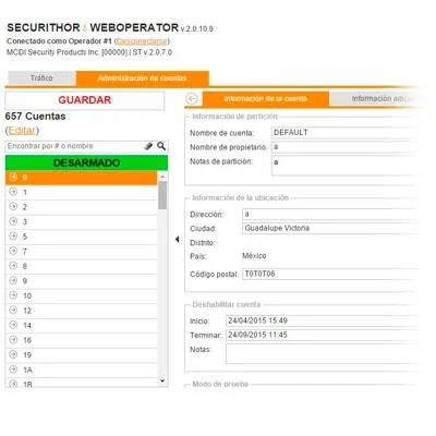 Licencia, Modulo acceso Web local o remota para operadores del Software de Monitoreo Securithor v 2.0