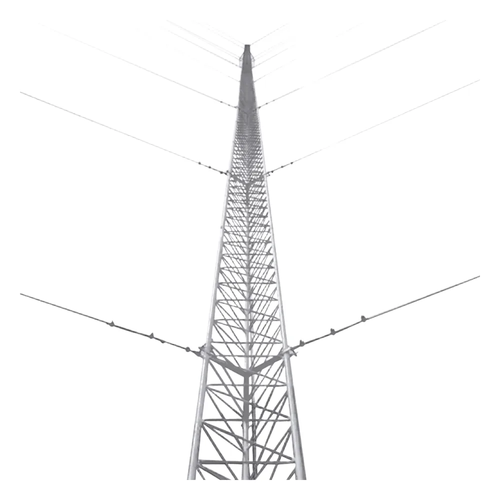 Kit de Torre Arriostrada de Piso de 48 m Altura con Tramo STZ45G Galvanizado por Inmersión en Caliente (No incluye retenida).