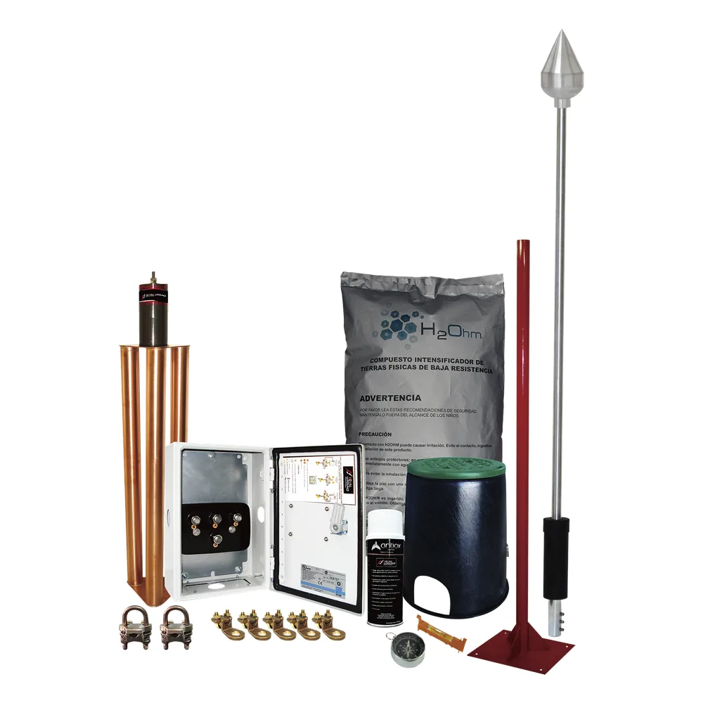 Kit Pararrayo con Punta en Aluminio con Accesorios para Protección de Diámetro de 160 m.