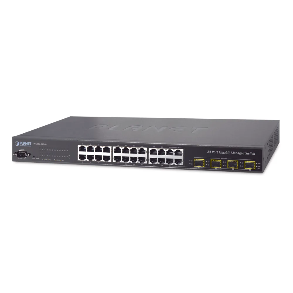 Switch Administrable L2+ de 24 puertos 10/100/1000T con 4 puertos combo TP/SFP Gigabit