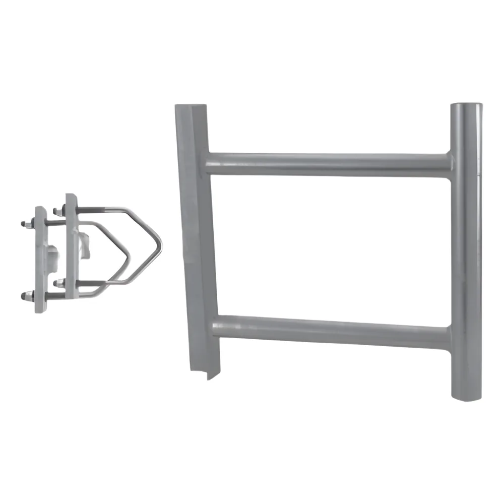 Montaje de Soporte Lateral en Forma de H para Instalar Antenas Colineales de Fibra de Vidrio a una Separación de 38 cm. de la Torre.