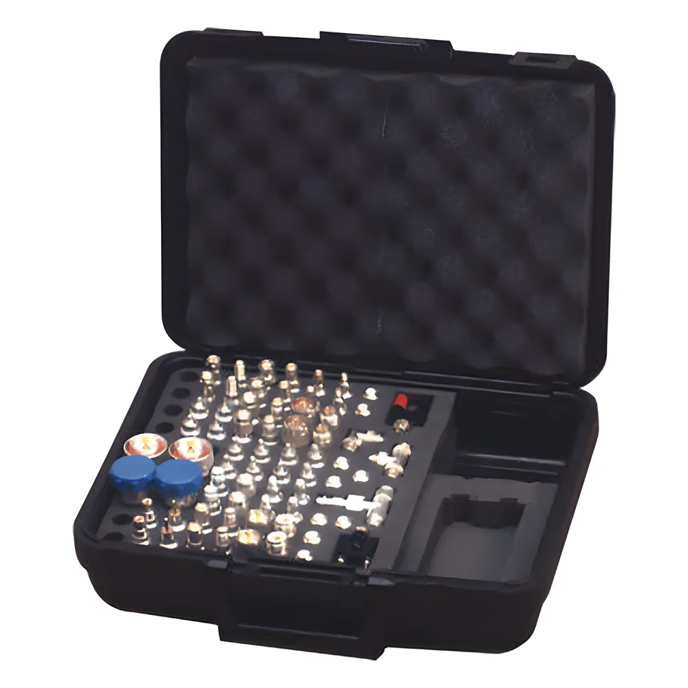 Mega Kit de adaptadores UNIDAPT de 70 piezas, en conjunto todos los del RFA-4019 y RFA-4023-01 en un solo estuche con bisagras