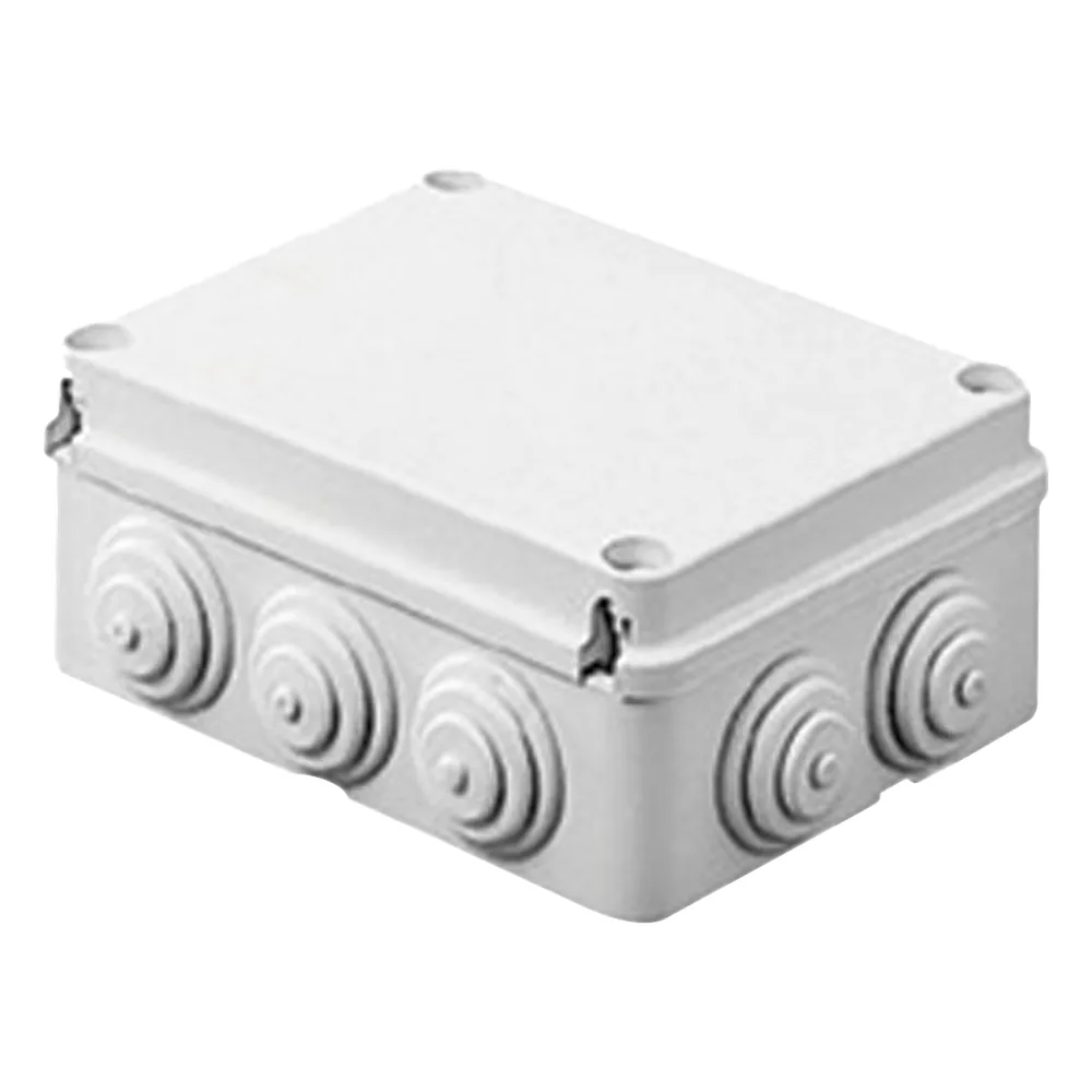 Caja Estanca de PVC Para Derivación y Conexión, 12 Entradas, Tapa Atornillada, 380x300x120 mm (Área interna), Uso Exterior IP55, Material que no Propaga el Fuego y Libre de Hálogenos