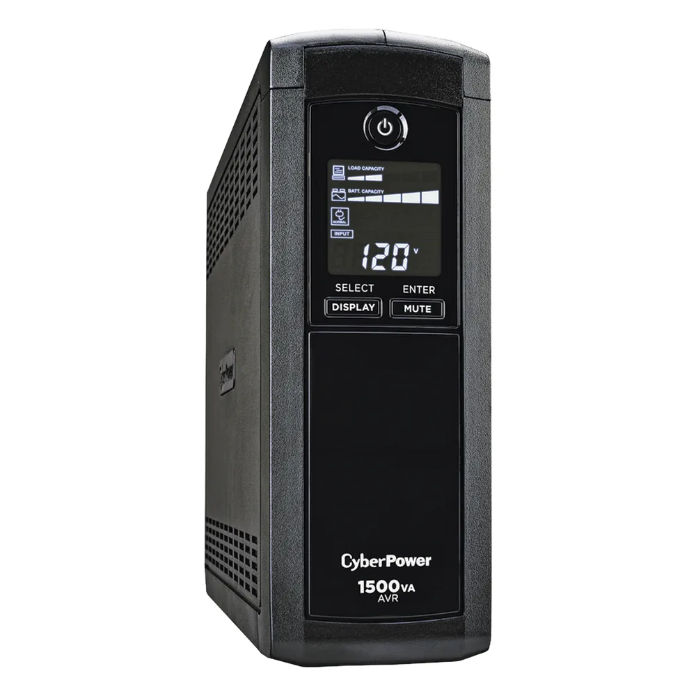 UPS de 1500 VA/900 W, Topología Línea Interactiva, Entrada 120 Vca NEMA 5-15P, Tipo Mini Torre, Con 12 Tomas NEMA 5-15R