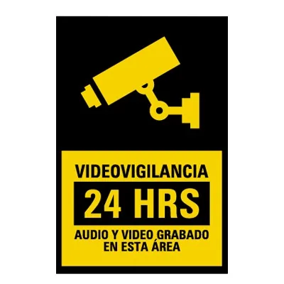 Letrero de Videovigilancia en Poliestireno 20x30 cm – Seguridad y Advertencia