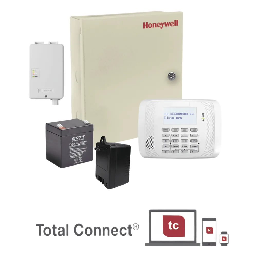 Kit de alarma con panel Vista-48LA, comunicador celular LTE, batería de respaldo y transformador