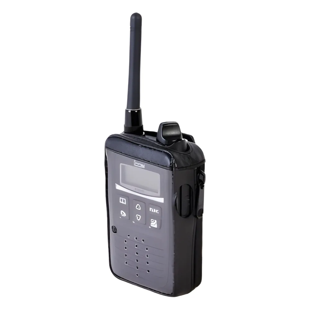 Funda Reforzada de Piel con Cierre Lateral y Visor de Pantalla Frontal Transparente, para uso en Radios IP-100H.