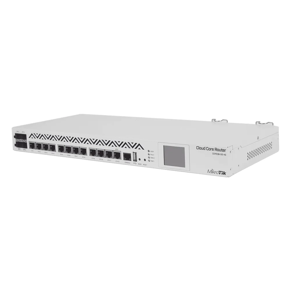 Cloud Core Router, CPU 36 Núcleos, Througput 16Gbps / 24Mpps, 12 Puertos Gigabit Ethernet, 4 Puertos SFP y 4 GB de memoria, Ideal para IPsec