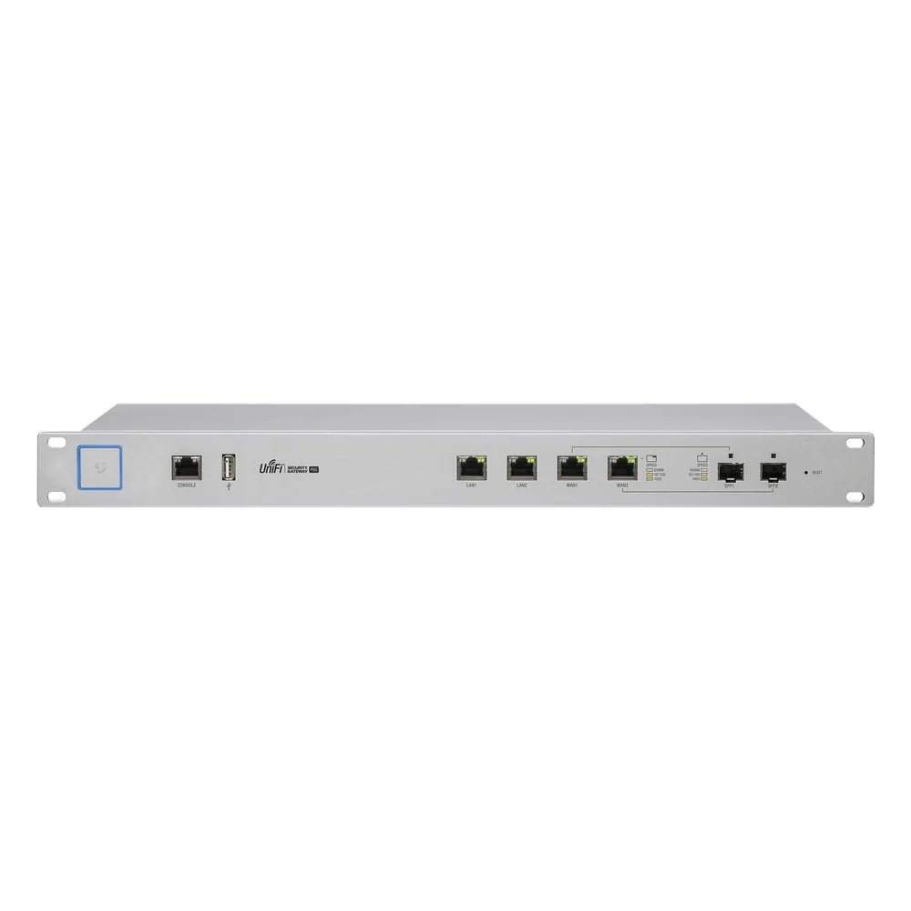 Ruteador UniFi para medianas y grandes empresas con funciones de firewall, soporta balanceo de carga y Fail Over entre 2 WAN