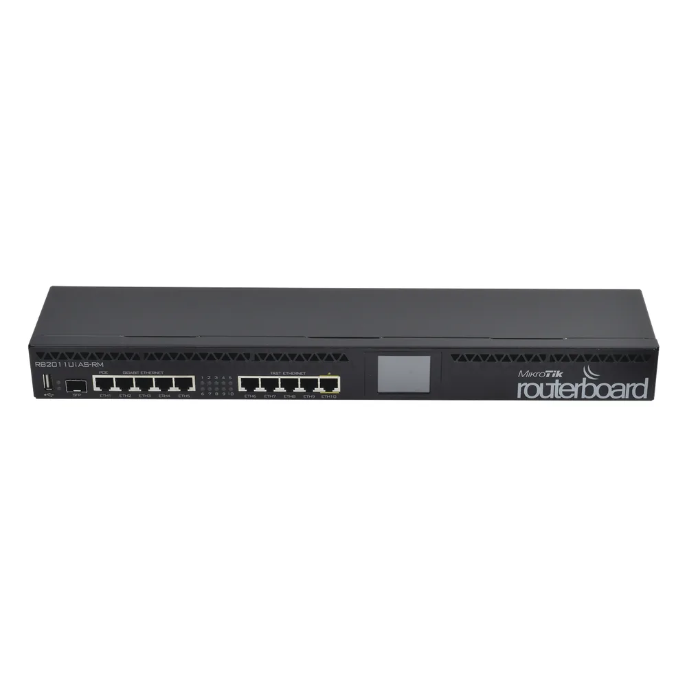 Router Board, CPU 1 Núcleo, 5 Puertos Gigabit, 5 Puertos Fast, 1 Puerto SFP, Licencia Nivel 5 y montaje en Rack