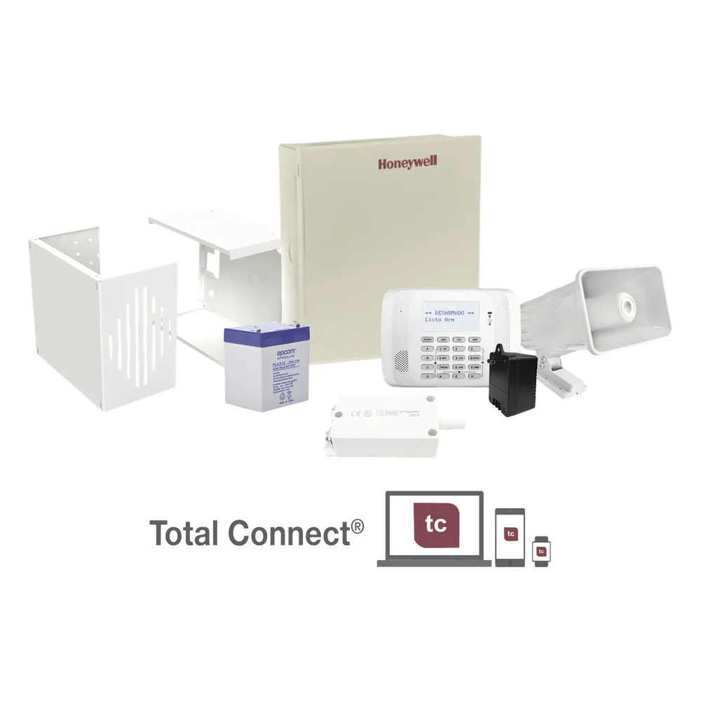 Kit de panel de alarma de 48 zonas con teclado y receptor inalámbrico integrado, batería, transformador y sirena