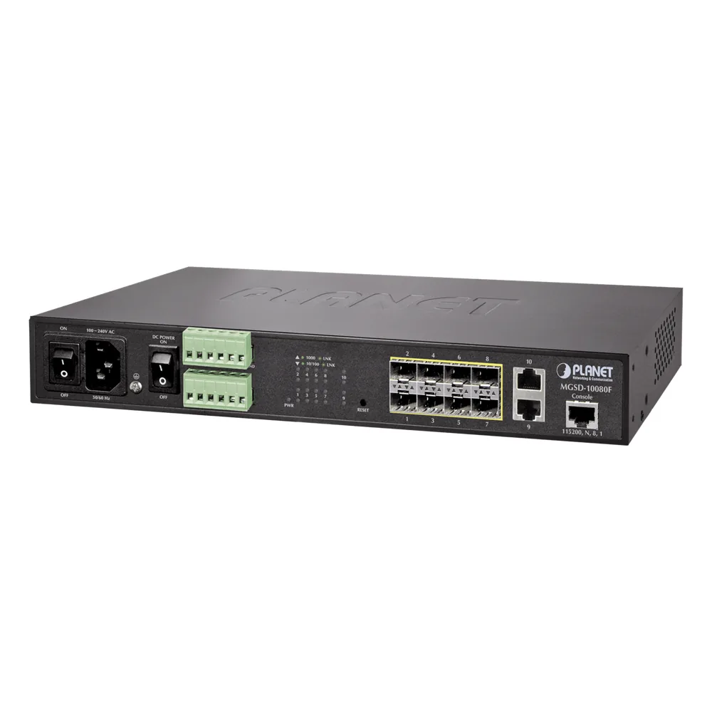 Switch Administrable L2, 8 puertos 100/1000X SFP, 2 puertos 10/100/1000T