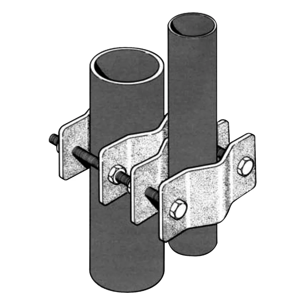 Juego Sencillo de Abrazadera Dual para Mástiles de 3.81 a 8.9 cm. de Diámetro.