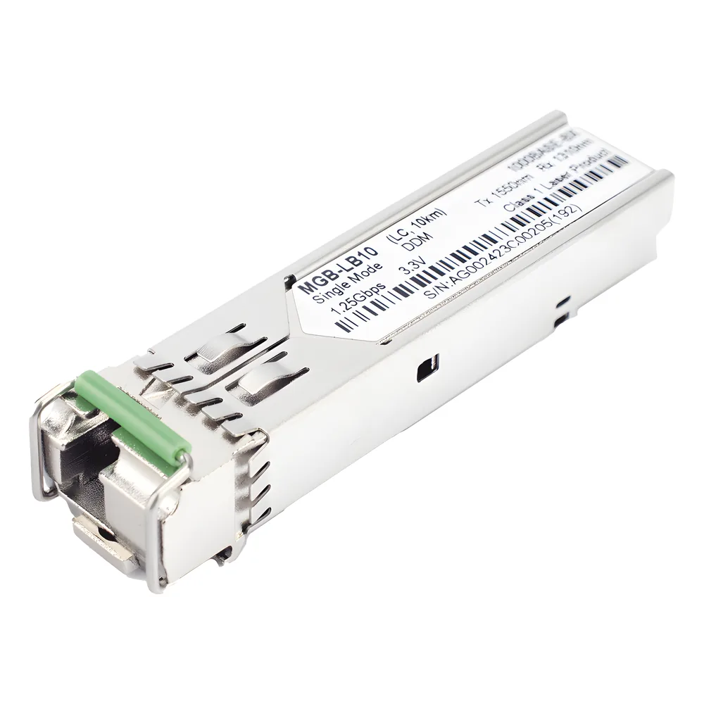 Transceptor mini-Gbic SFP 1G LC TX:1550nm RX:1310 para fibra Mono Modo 10 Km WDM, Requiere MGB-LA10