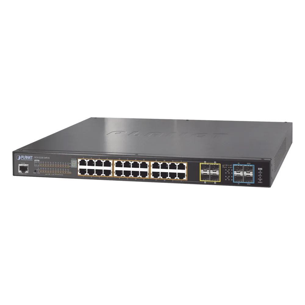Switch administrable L2+ Stack de 24 puertos PoE+ 802.3at + 2 Puertos 10G SFP /440W