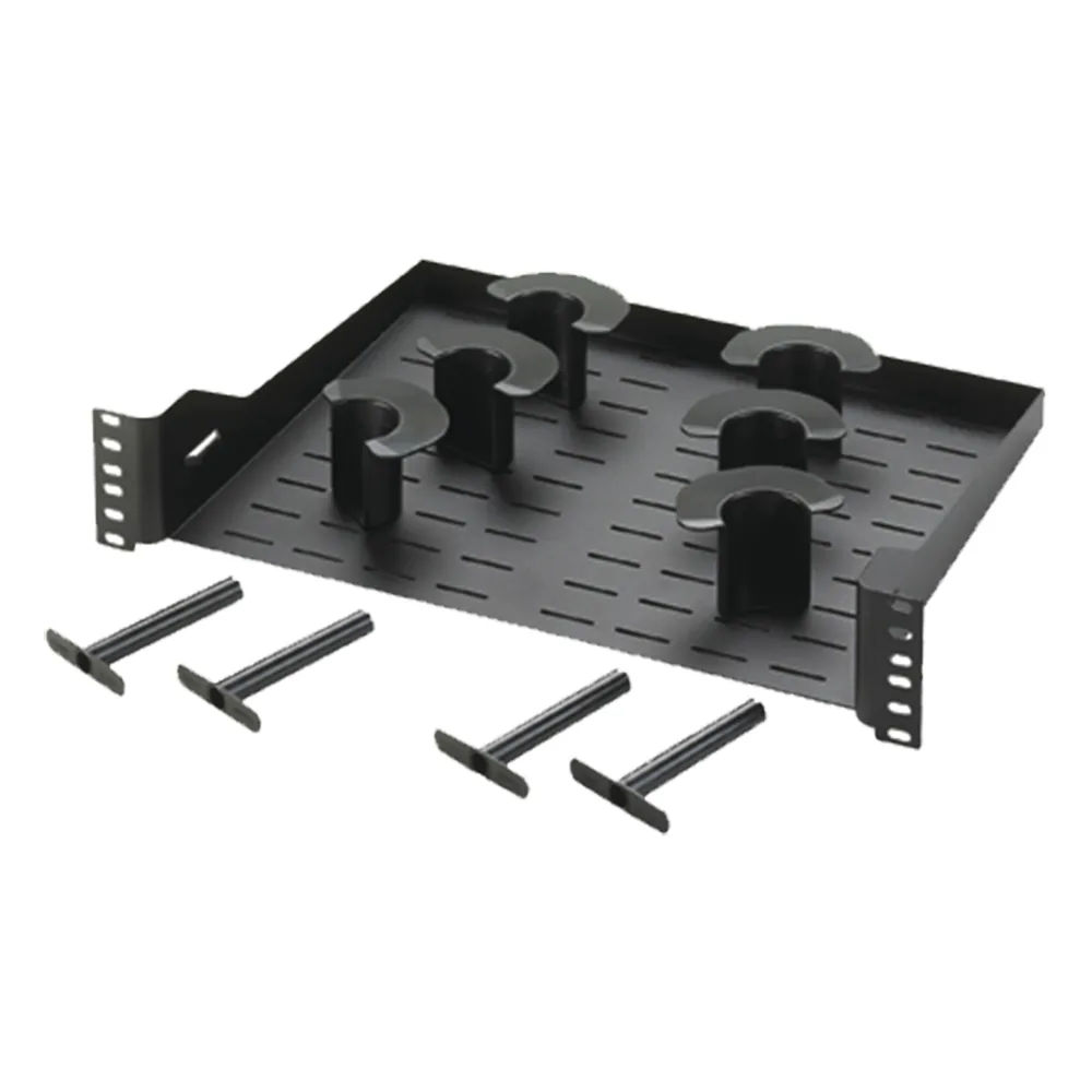 Charola Ventilada Para Administración de Cable en Racks o Gabinetes, con 6 Postes para Control de Holgura, de 19in, 2 UR, Color Negro