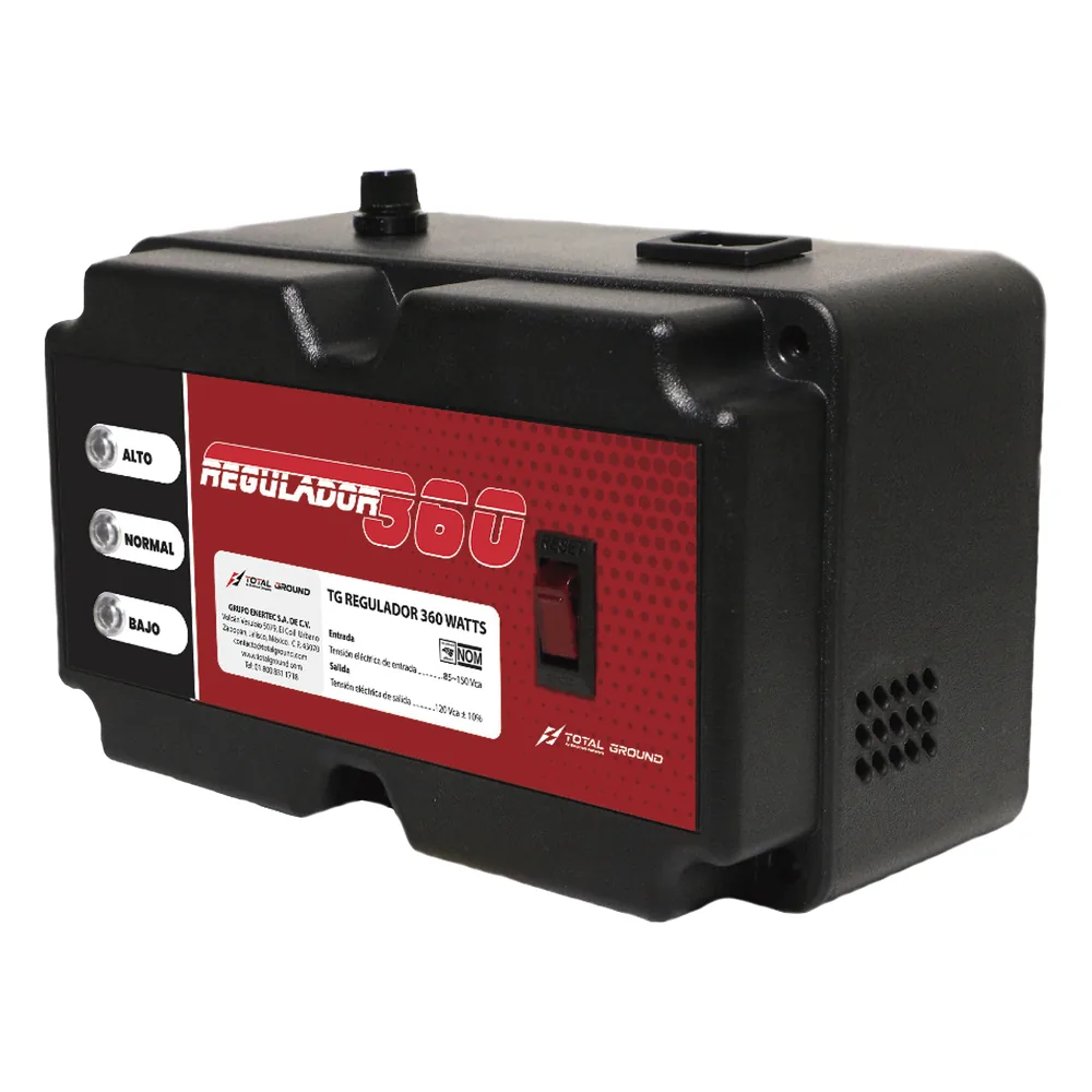 Regulador de Voltaje TOTAL GROUND de 450VA/360 Watts, 480 Joules de Protección L-N, L-G y N-G.