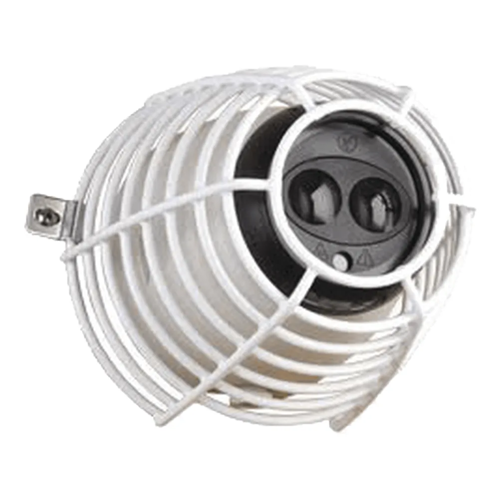 Jaula de acero FIRERAY Damage Stopper® para protección de detectores de haz óptico. Dimensiones 6.61 in (168 mm) altura x 6.61 in (168 mm) ancho x 5.78 in (147 mm) profundidad