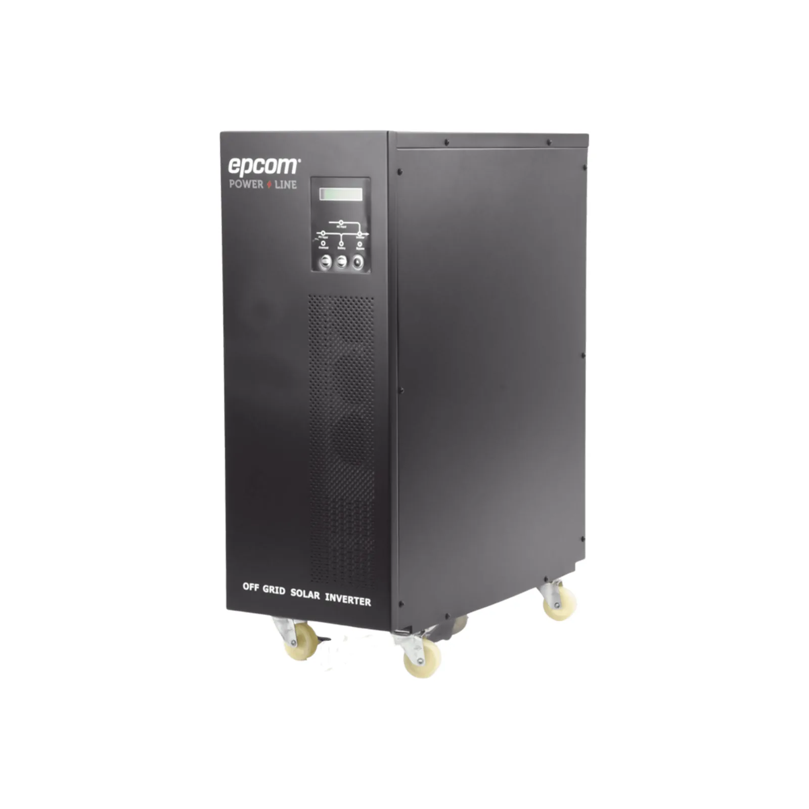 Inversor / Cargador para sistemas tipo isla de 192Vcc/120VCA de 5000W onda sinusoidal pura con controlador MPPT. Administre una fuente fotovoltaica, la red eléctrica y recargue su banco de baterías y su consumo sin problemas.