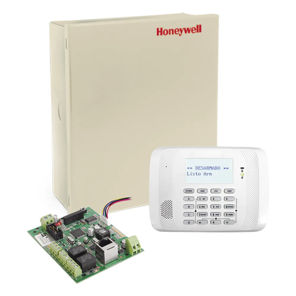 Panel de alarma Ademco VISTA-48LA para 48 zonas y 3 particiones con teclado alfanumérico 6162RF y comunicador IP