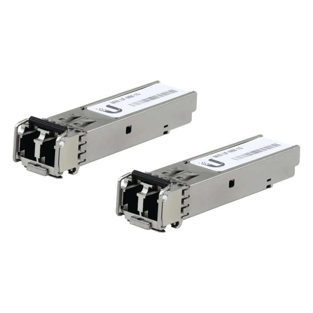 UFiber Módulo SFP, transceptor MiniGibic MultiModo 1.25 Gbps, distancia 550m, conectores LC, paquete de 2 piezas