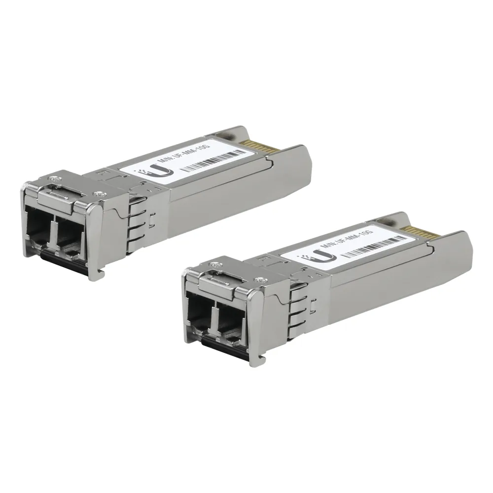 UFiber Módulo SFP+ 10G, transceptor MiniGibic MultiModo 10 Gbps, distancia 300m, conectores LC, paquete de 2 piezas
