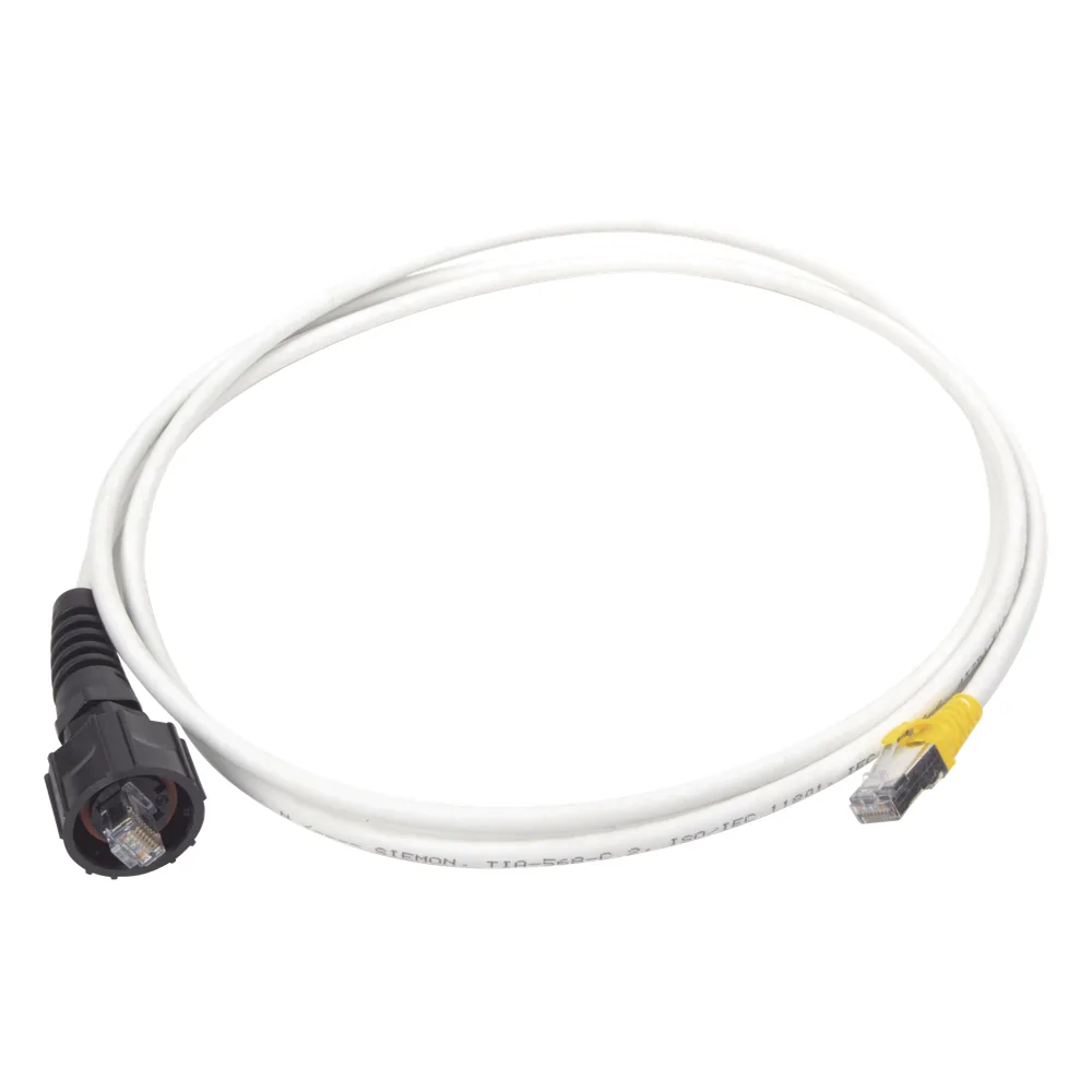 Patch Cord Reforzado Industrial (Ruggedized), Cat6A Blindado S/FTP, CM/LS0H, 1.52 Metros (5 Pies)