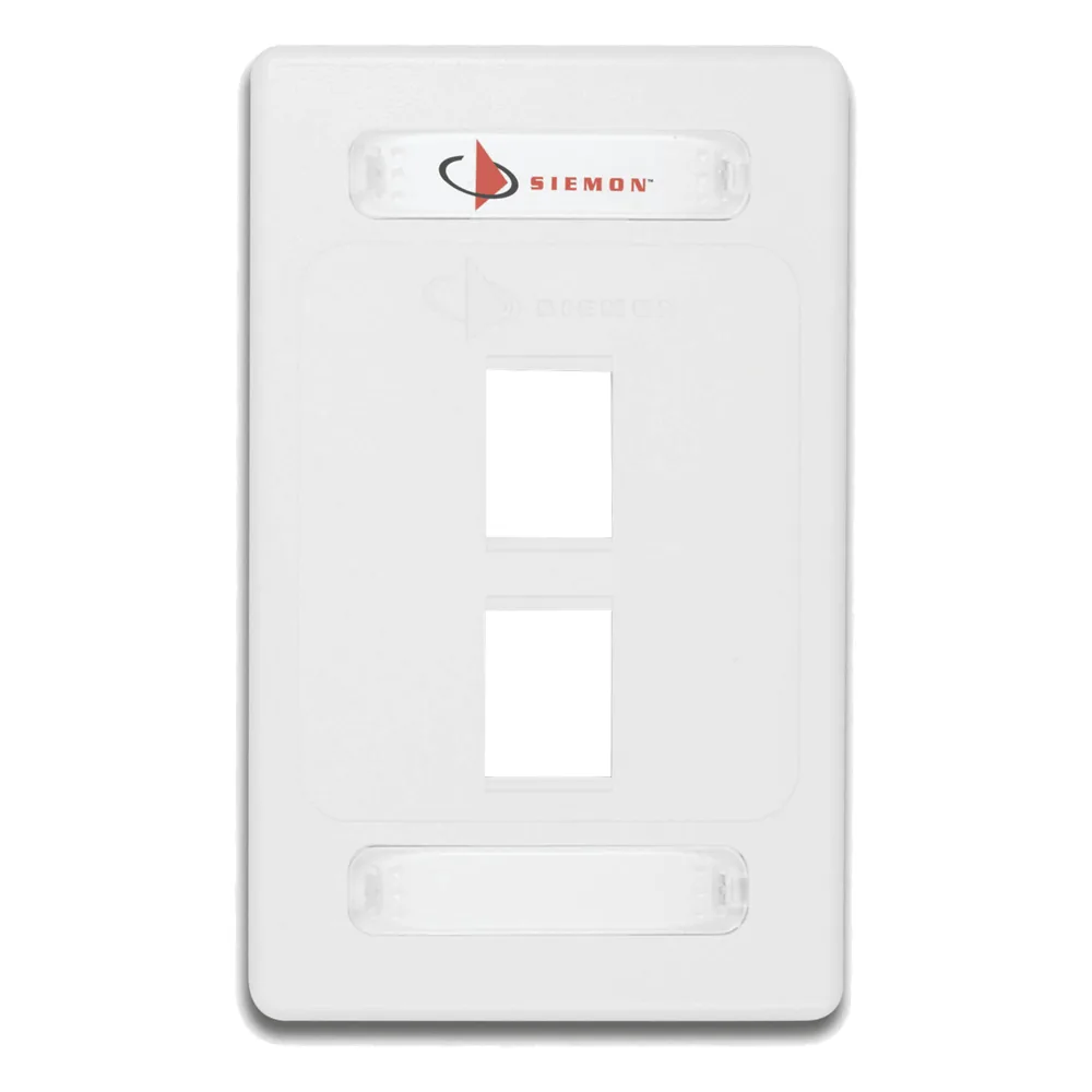 Placa de Pared Modular 10G MAX de 2 Salidas, Color Blanco, Versión Bulk (Sin Empaque Individual)
