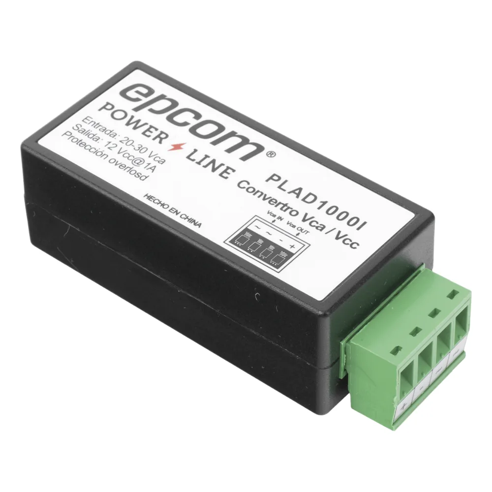 (2 en 1) Convertidor de Energía 24 Vca a 12 Vcc (CA a CD) y Filtro Contra Ruido para Cámaras / Voltaje de Entrada 20~30 Vca / Salida 12Vcc @ 1 A / ENVIO DE ENERGIA A LARGAS DISTANCIAS / Terminales Tipo Tornillo.