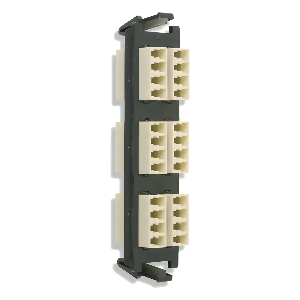 Placa acopladora de Fibra Óptica Quick-Pack, Con 6 Conectores LC Quad (24 Fibras), Para Fibra Multimodo, Beige