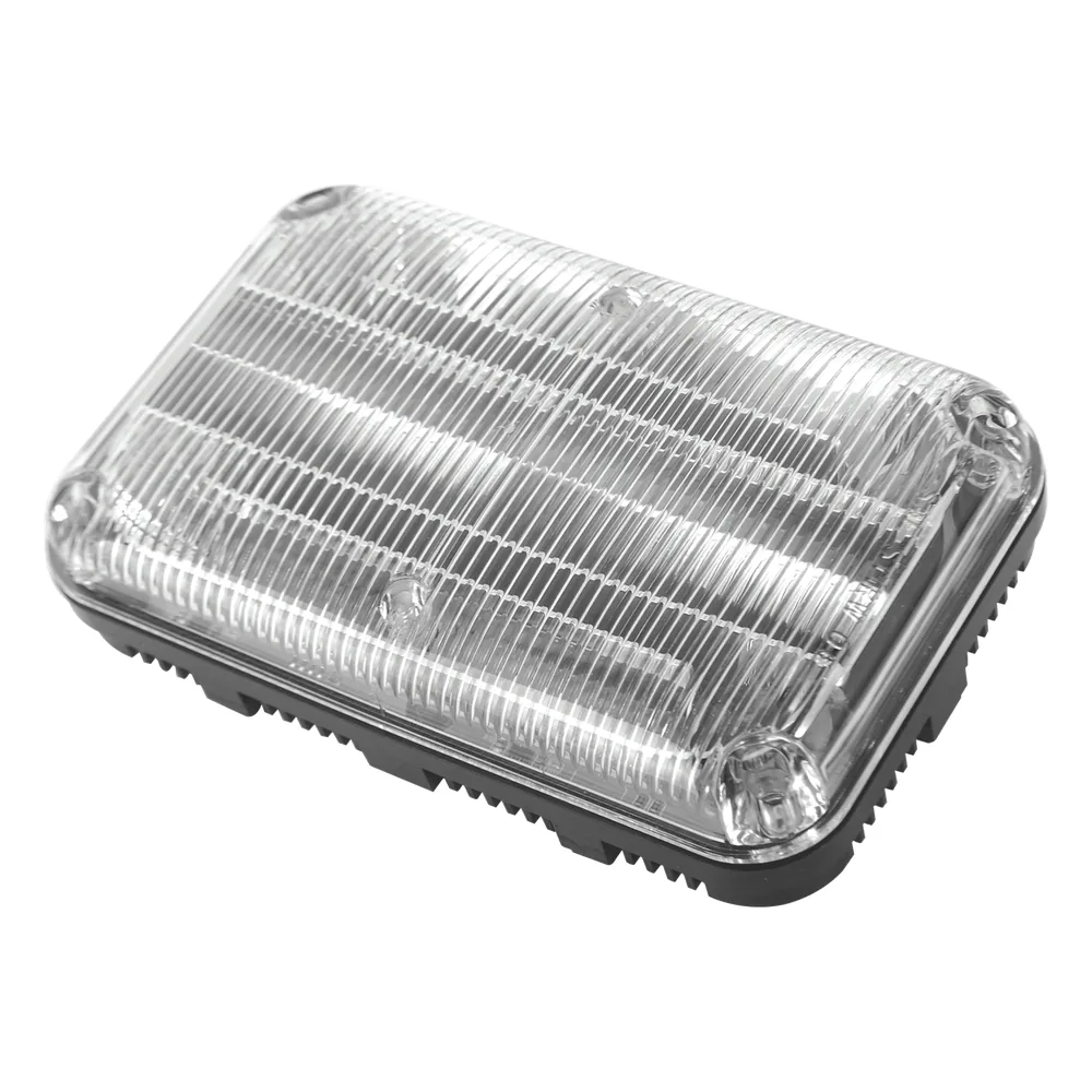 Luz de advertencia Quadraflare LED con flasher integrado y mica transparente, color azul