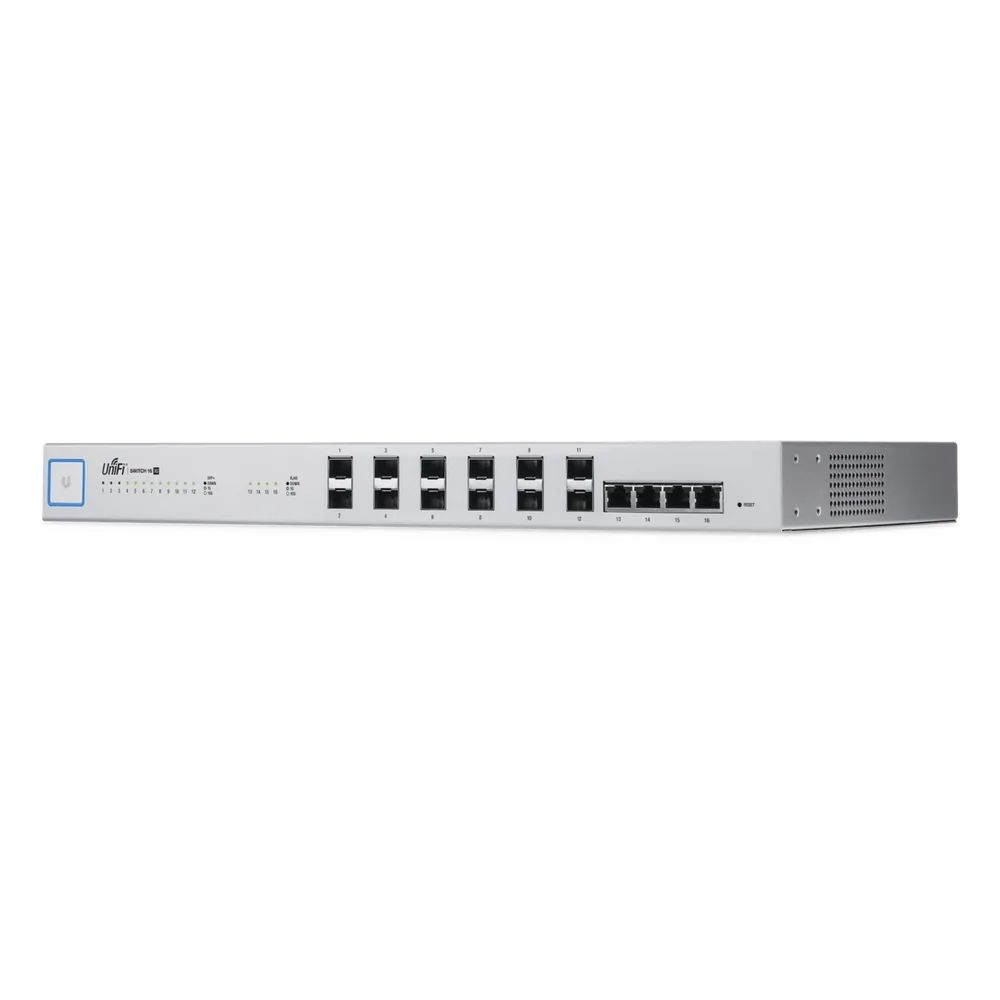 UniFi Switch 16 XG, Capa 2 de 12 puertos SFP+ 10 Gb + 4 puertos 10G Base-T (RJ-45)
