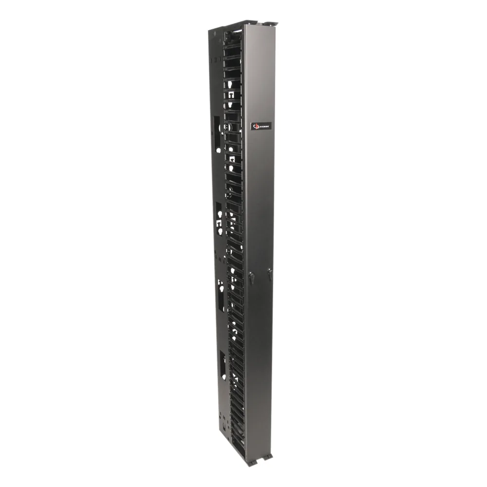 Organizador RouteIT Vertical Sencillo de 45UR, Fabricado en Acero Laminado en Frío 16AWG, 6in (152mm) de Ancho