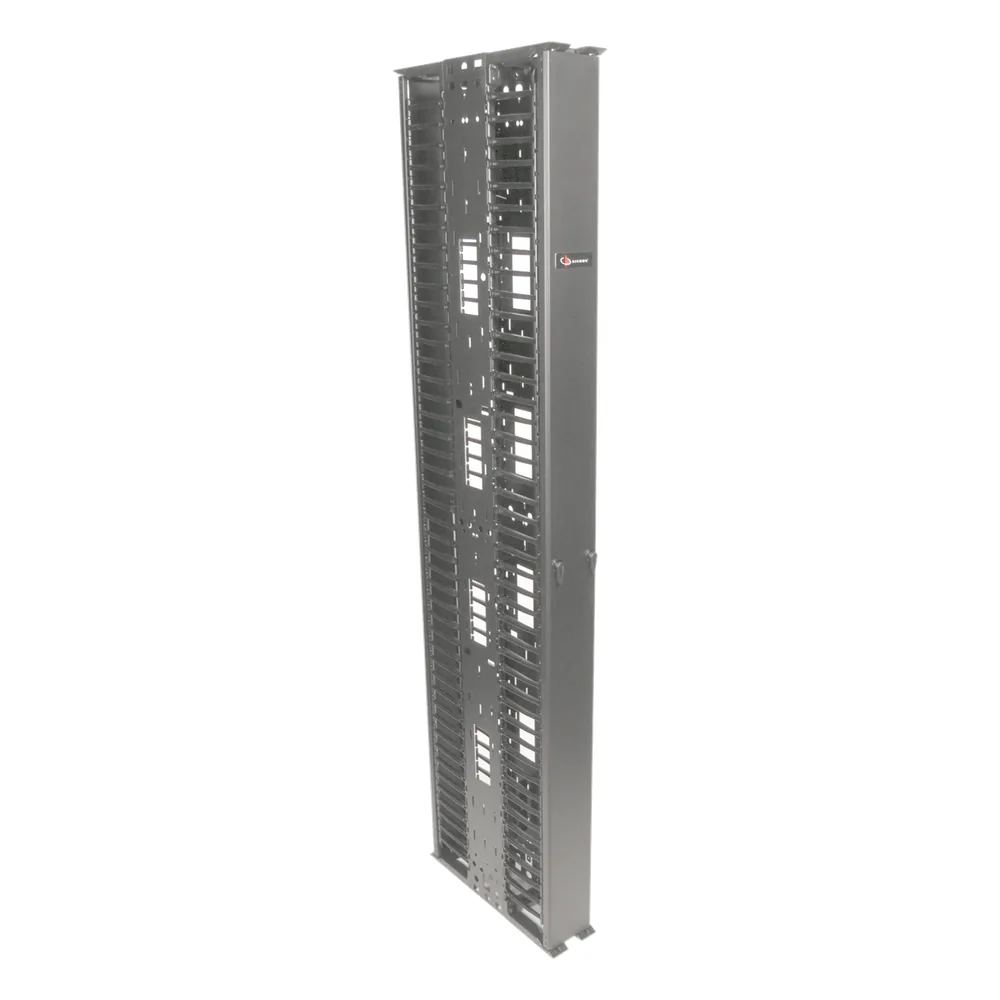 Organizador RouteIT Vertical Doble de 45UR, Fabricado en Acero Laminado en Frío 16AWG, 6in (152mm) de Ancho