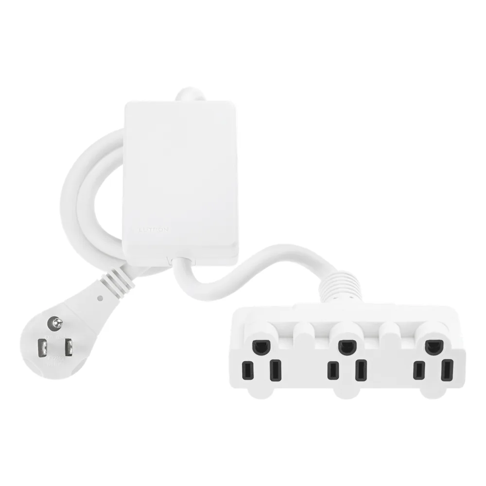 Módulo enchufable de encendido y apagado Maestro Wireless para cargas de uso general, 15 A a 120 V, 3 receptáculos, control con Pico y sensores Radio Powr Savr