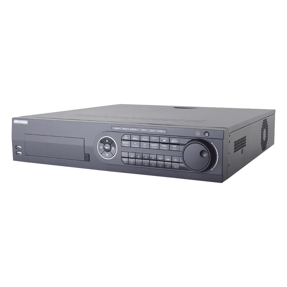 DVR 2 Megapixel / 32 Canales TURBOHD + 8 Canales IP / 8 Bahías de Disco Duro / 16 Canales de Audio / 16 Entradas de Alarma