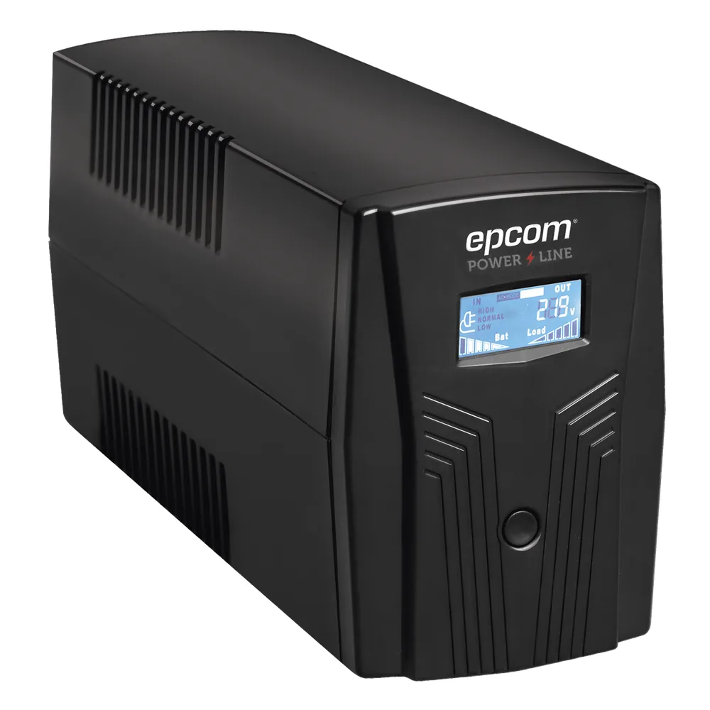 UPS Con Más Potencia de 600VA / 360 W Con Display LCD y Regulador de Voltaje AVR, 4 Contactos NEMA 5-15R, Batería 7 Ah y Puertos RJ45 y USB