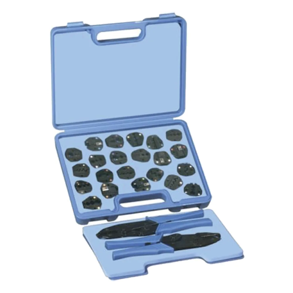 Kit en Estuche de Plástico con 17 Muelas, 10 para instalar en Cable Coaxial y 7 para Terminales, Incluye 2 Pinzas RFA-4005-20.