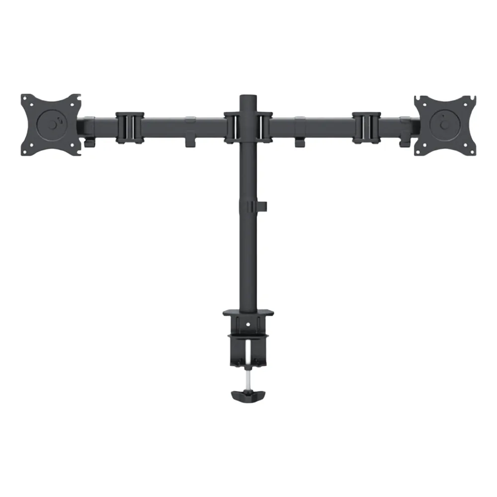 Montaje de Escritorio articulado para 2 monitores de 13 a 27" / Soporta hasta 10 kg / Vesa 75 x 75 / 100 x 100 / Acero / Giro: 360°