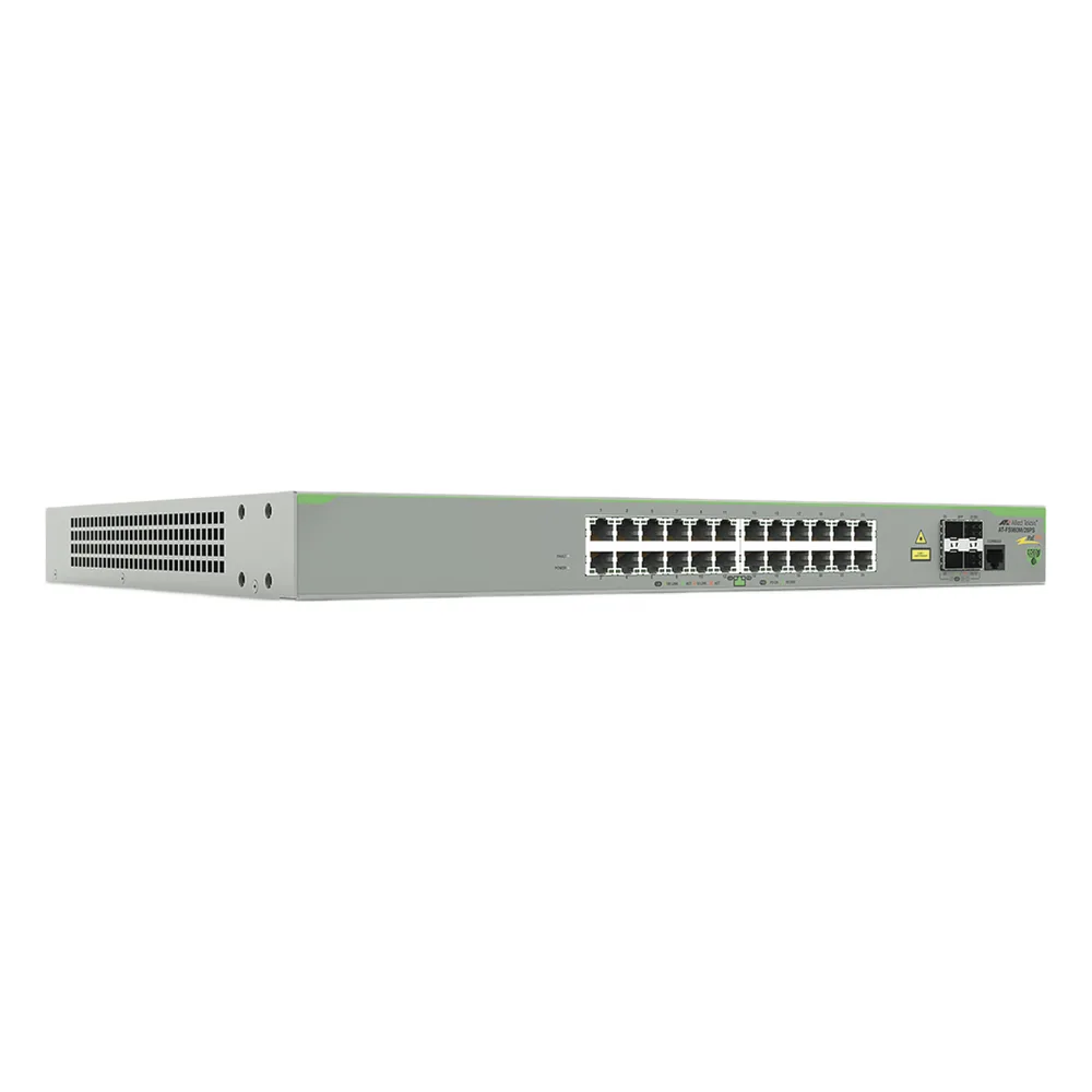 Switch PoE+ Administrable CentreCOM FS980M, Capa 3 de 24 Puertos 10/100 Mbps + 4 puertos SFP, 375 W