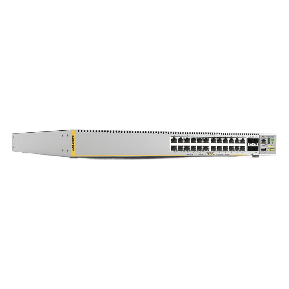 Switch PoE+ Stackeable Capa 3, 24 puertos 10/100/1000 Mbps + 4 puertos SFP+ 10 G, 370 W, fuente redundante