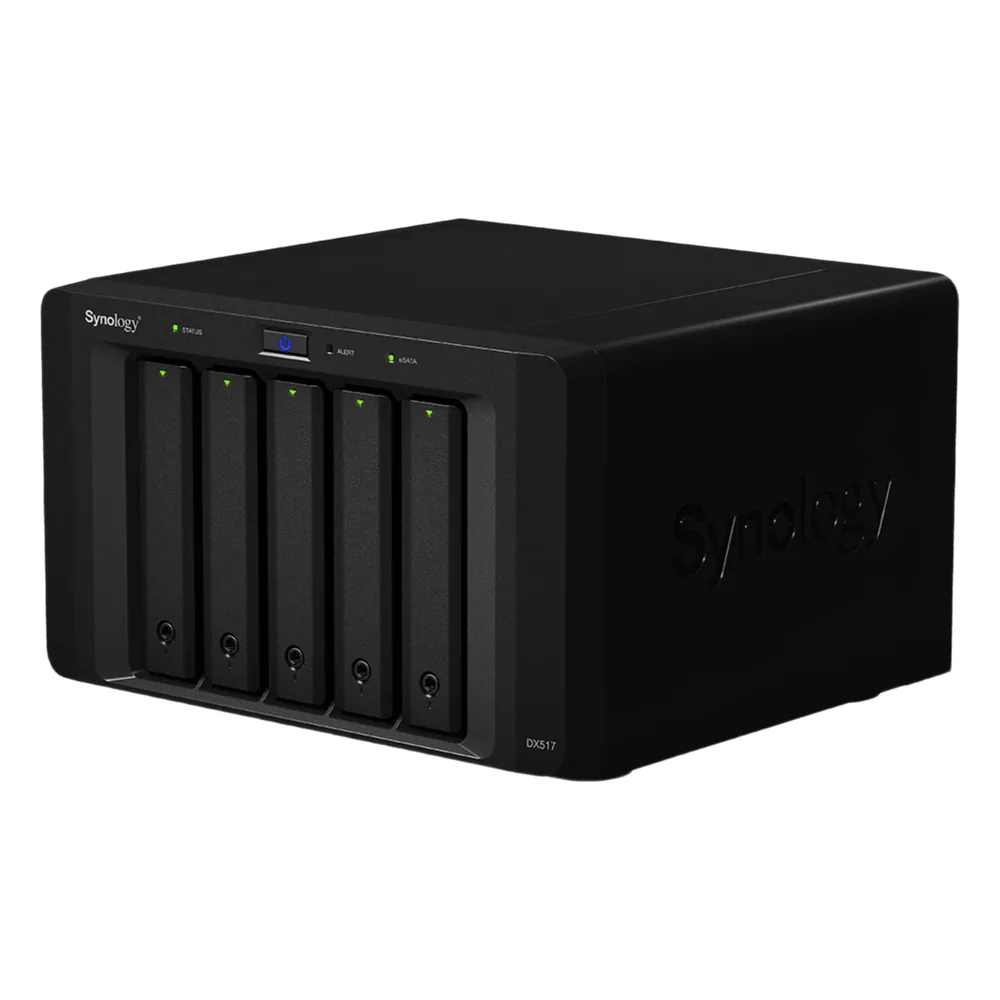 Unidad de Expansión Synology DX517 | 5 Bahías SATA HDD/SSD 3.5" y 2.5" | Puerto eSATA | Diseño Hot-Swap | Compatible con DS1517+ y DS1817+.