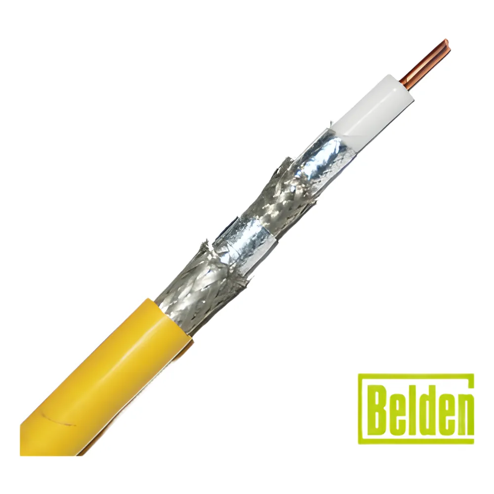 Cable Coaxial con Blindaje Duobond II + 94 % Malla Trenzada Estañada + Duo Foil + 90 % de Malla Trenzada Estañada, Aislamiento Polietileno Espumado.